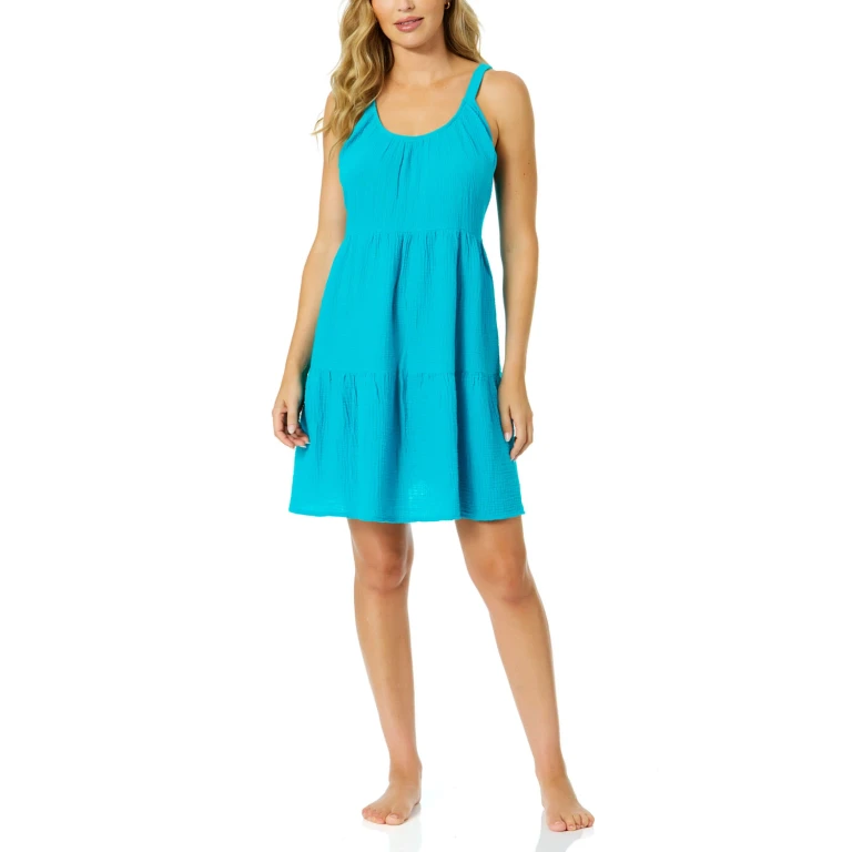 Anne Cole Women's Tank Cover Up Turqouise XS/S:- Turqouise - Online Only, XS/S