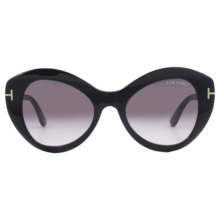 Guinevere Smoke Gradient Butterfly Ladies Sunglasses FT1084 01B 52