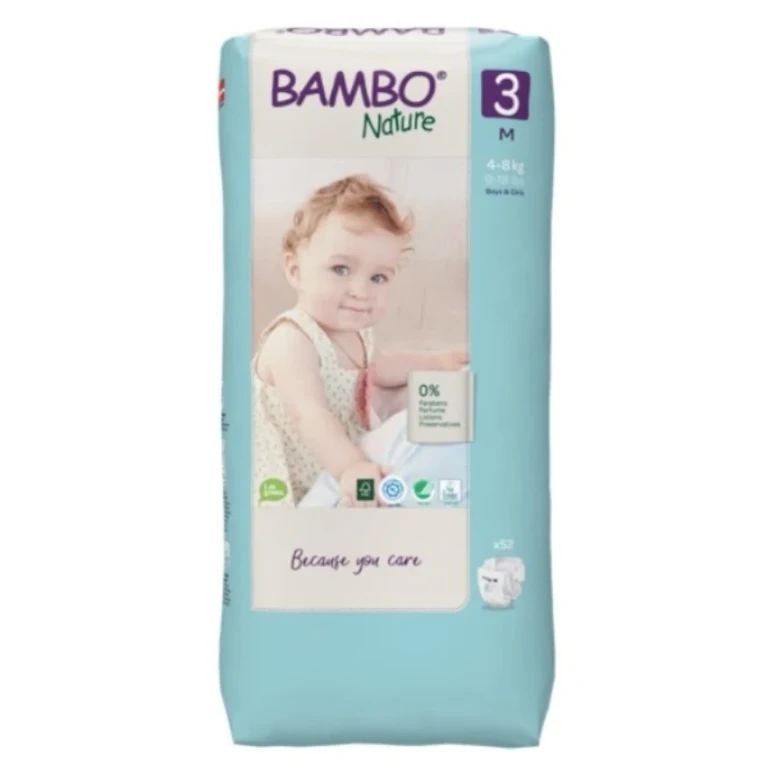 Bambo Natura Diapers M Size 3 from 4 to 8 kg x52