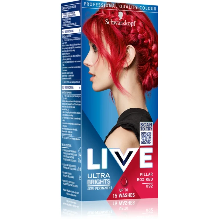 LIVE Ultra Brights or Pastel semi-permanent hair dye color 092 Pillar Box Red