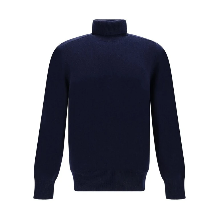 Navy Cashmere Turtleneck Sweater