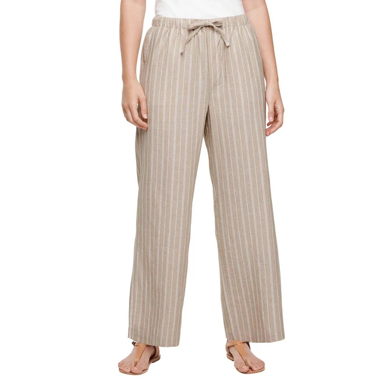 LINEN PULL ON PANT - KHAKI XS:- Khaki, XS