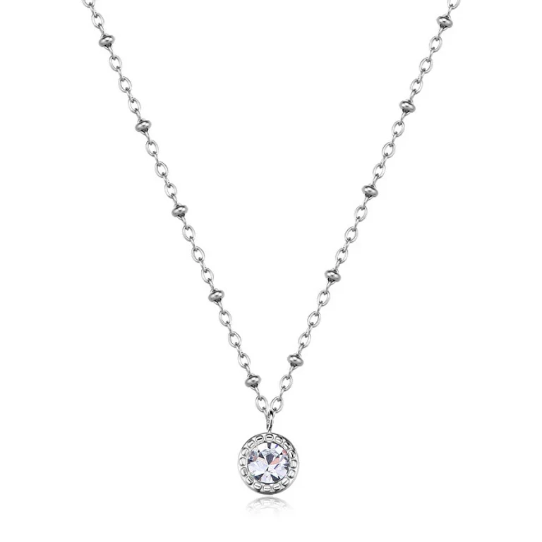 Steel Necklace Paired With Pendant Aurora Sar56