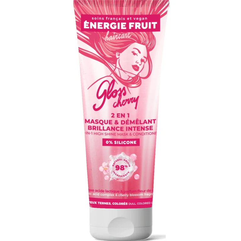 Gloss Cherry 2 in 1 Mask & Detangler Intense Shine Dark Hair, Colored 200ml