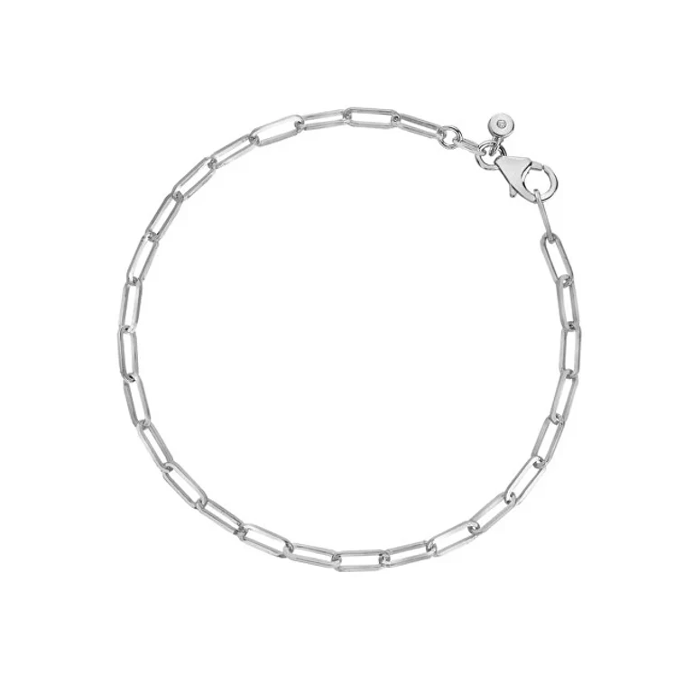 Delicate Silver Bracelet With Diamond Linked Dl703
