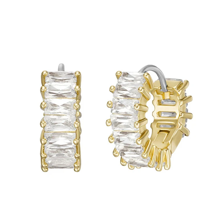 Sparkling Brass Earrings Gold Plated Hazelnut Joa00717710