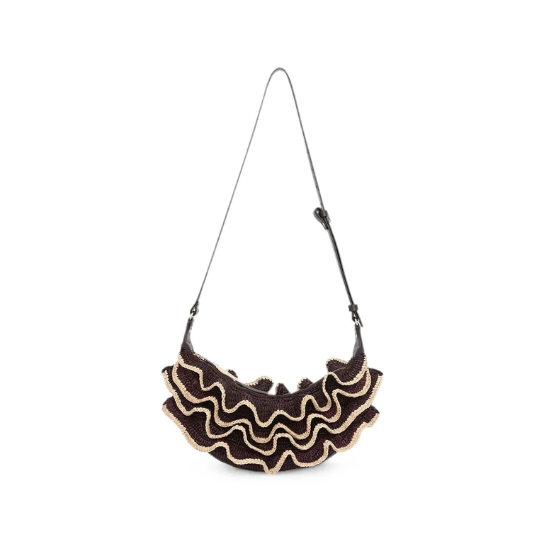 Goldentime Ruffled Shoulder Bag