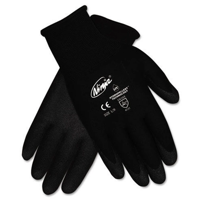 Ninja HPT PVC coated Nylon Gloves - Black Medium (1-Pair)