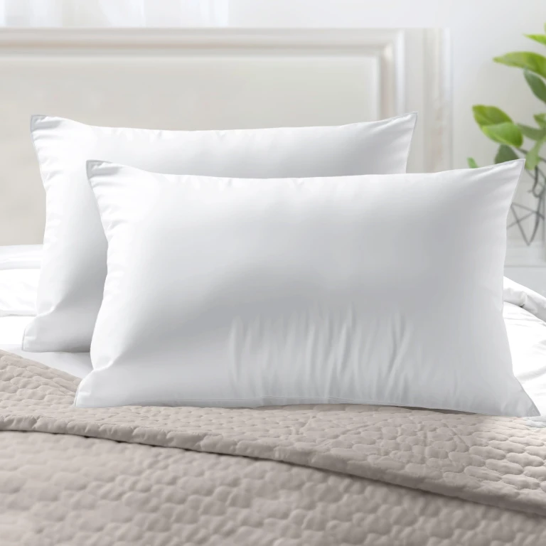 Retreat Solid Cotton Shell Hotel Pillows, Gel-Infused Filling - Set of 2