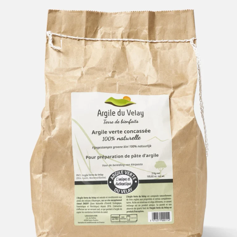 Hair Care Bag Crushed Velay Green Clay 100% Naturale Del Velay 3kg