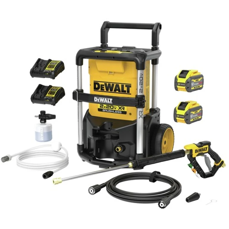 DCPW1600Y2 2X20V MAX 1600 PSI Brushless Cordless Pressure Washer Kit with FLEXVOLT (12 Ah)