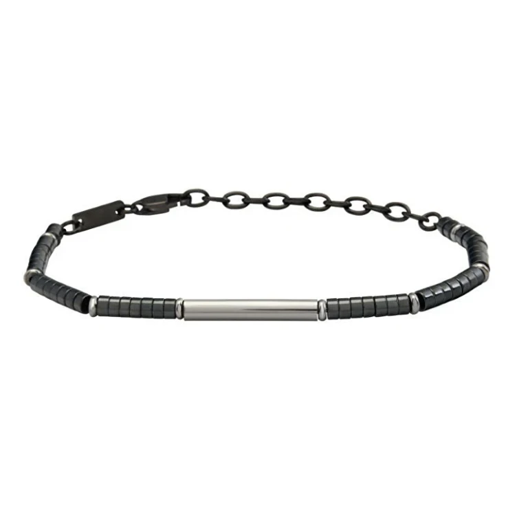 Men's Steel Bracelet with Hematite B Rocks Tj3639