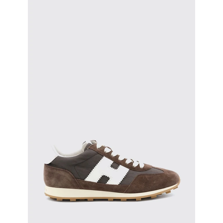 Baskets Hogan H727 en daim et nylon marron et bordeaux