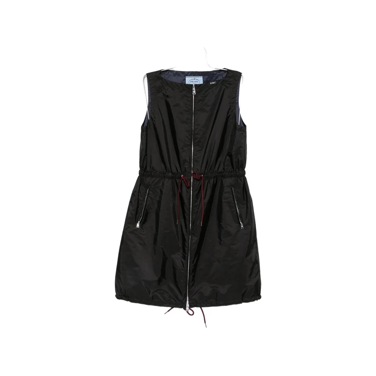 Drawstring-waist Sleeveless Mini Dress