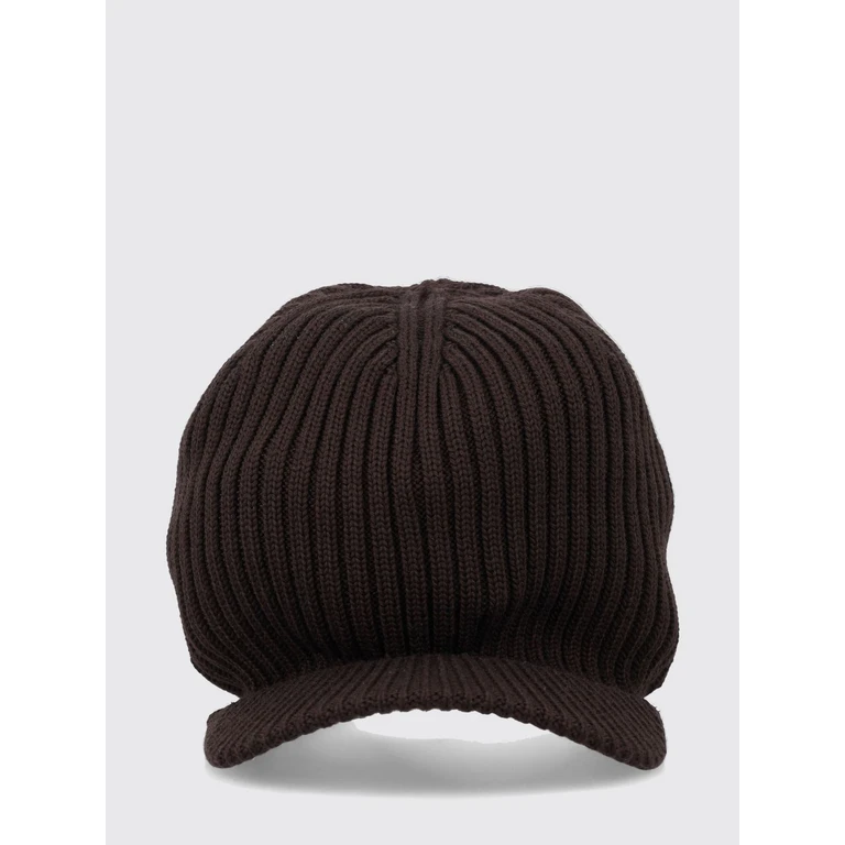 Ribbed Merino Wool Cap with Embroidered Logo and Structured Visor (KF7404)