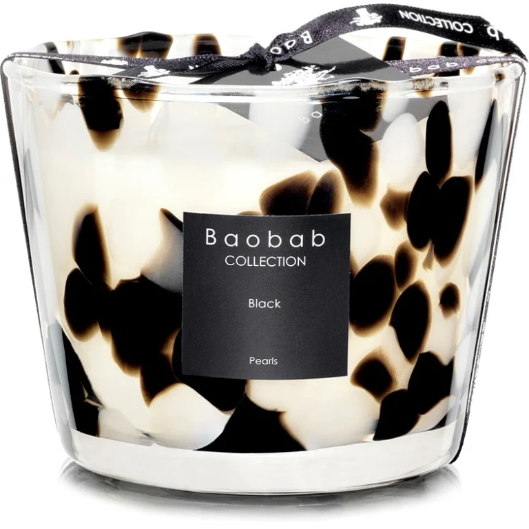Pearls Black scented candle 10 cm