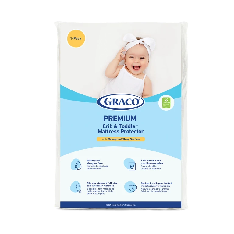 Premium Waterproof Crib and Toddler Mattress Protector - 1 Pack
