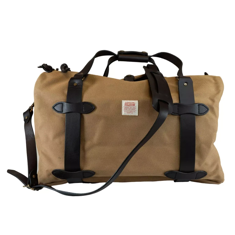 Medium Rugged Twill Duffle Bag, Tan:- Tan