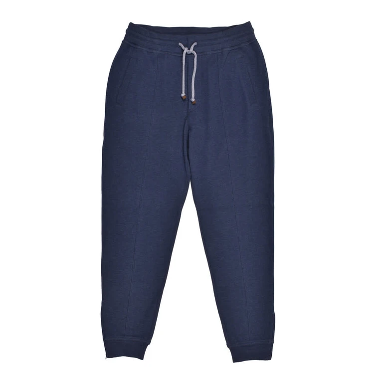 Navy Cotton Tapered Sweatpants
