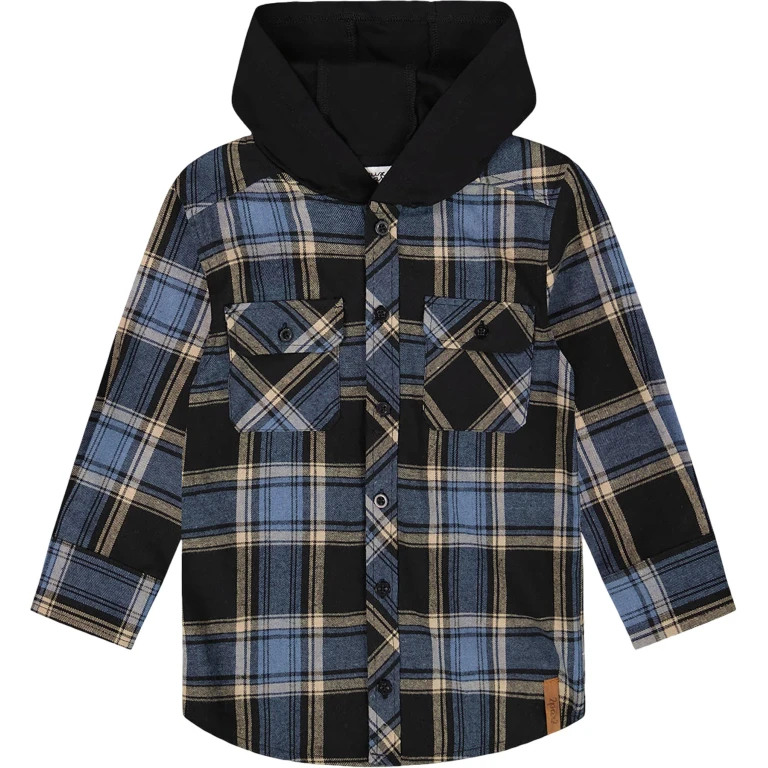 Long Sleeve Hooded Flannel Shirt - Little Boy