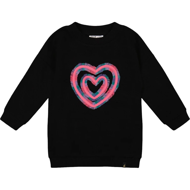 Fleece Jacquard Tunic with Heart Applique - Little Girl