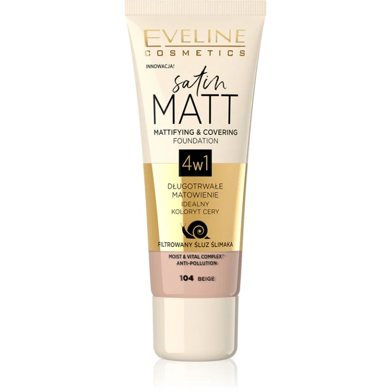 Satin Matt Mattifying and Covering Foundation 4in1 104 Beige 30 ml