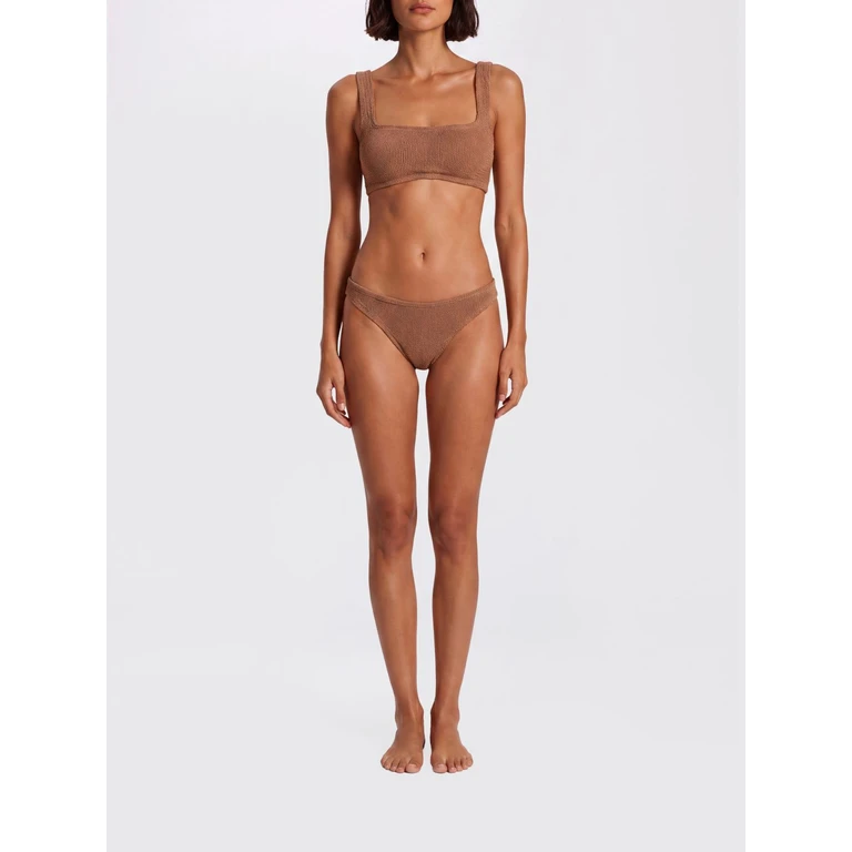 Xandra Ensemble bikini métallisé froissé