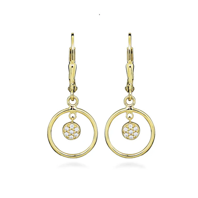 Gold-Plated Drop Earrings with Zirconia Sc582