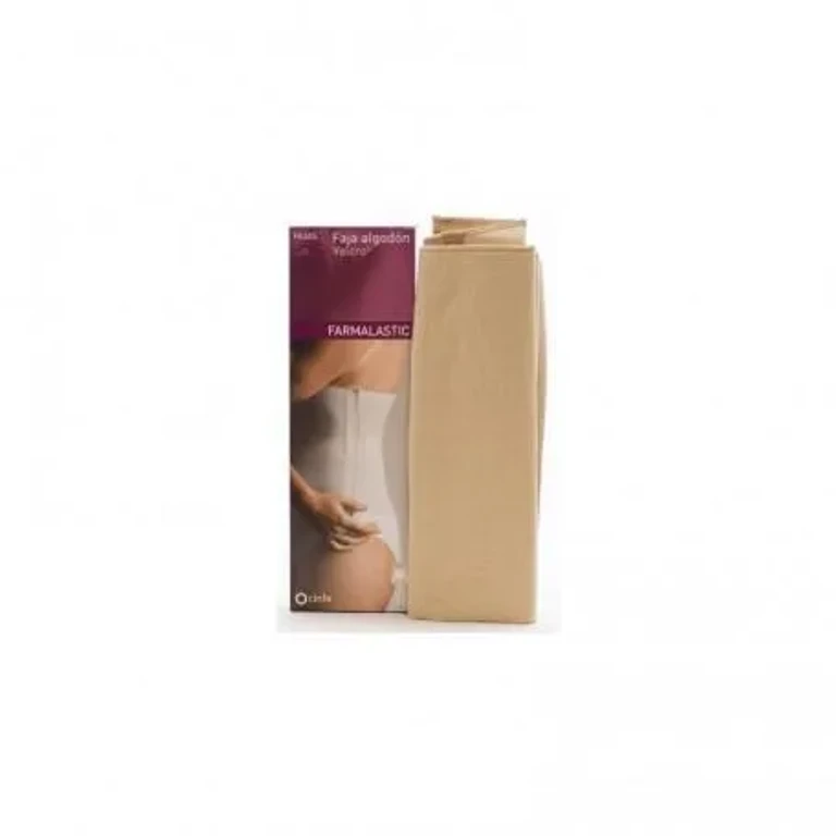 Cotton and velcro belt, size 1, beige, Farmalastic