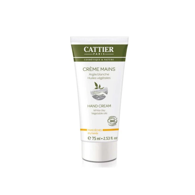 Cattier Organic White Clay Hand Cream with Vegetable Oils 75ML
