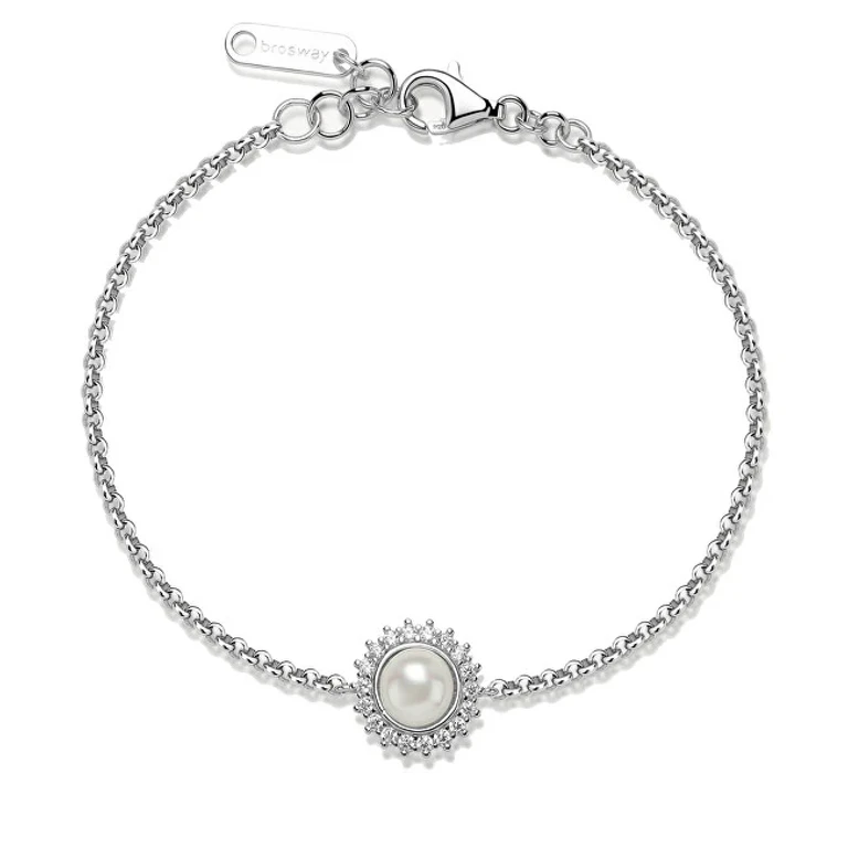 Sparkling Silver Bracelet with Infinite White Pearl Fancy FIW138