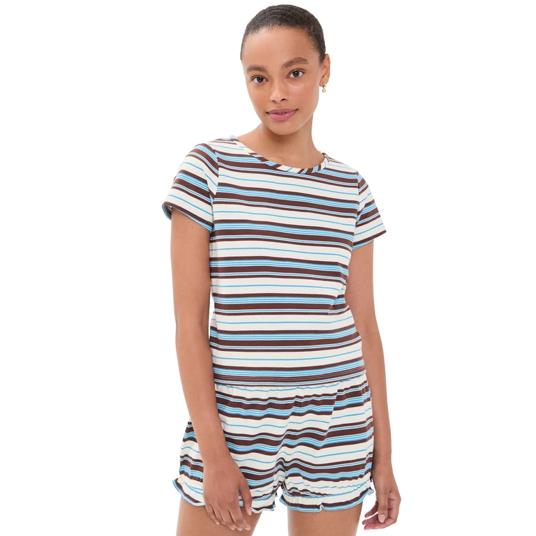 Nadine Tee Chocolate Multi Stripe S