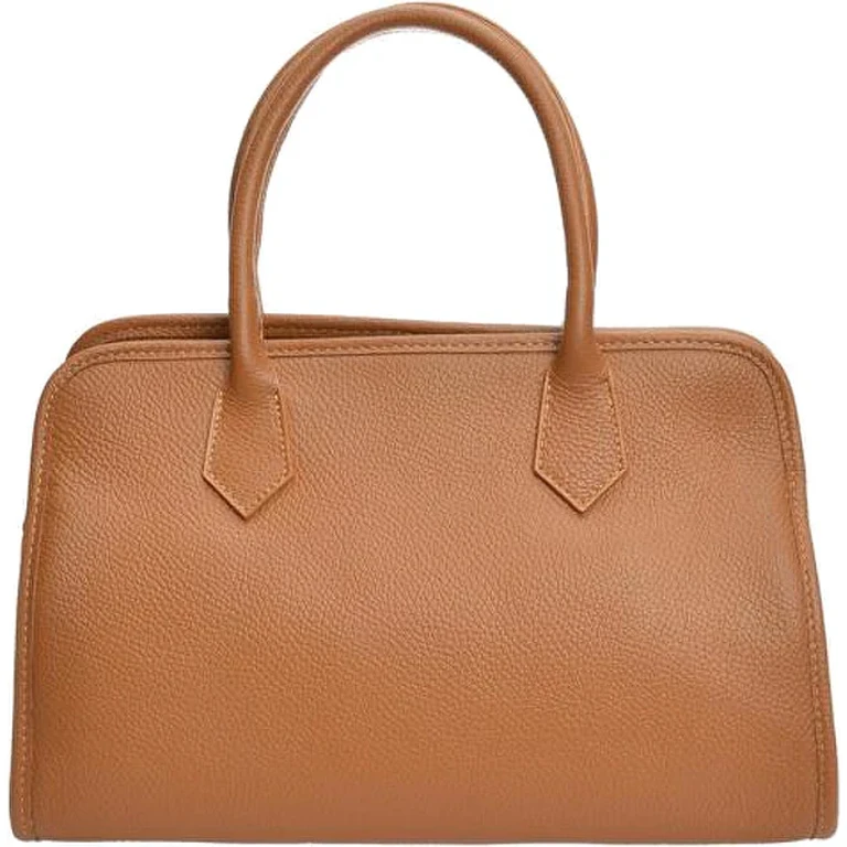 Women's Leather Handbag in cognac color