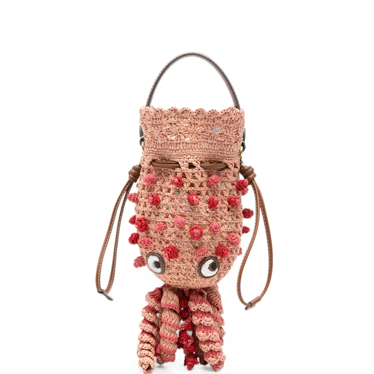 Squid Raffia Bucket Bag