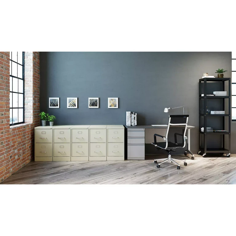 26.5' Deep 2 Drawer Letter Width Vertical File Cabinet, Commercial Grade:- Putty
