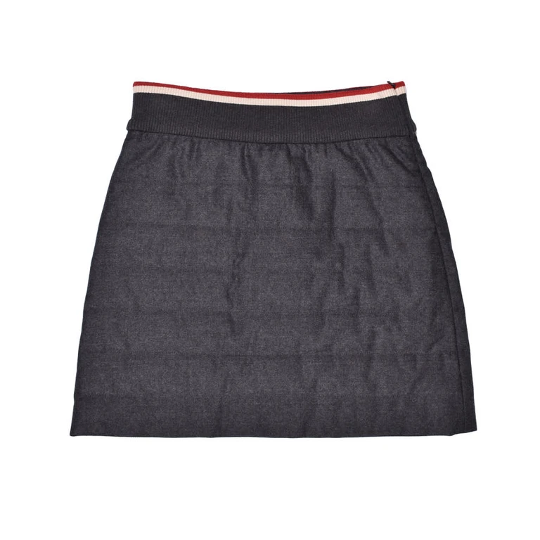 Dark Grey Cashmere Quilted Mini Skirt