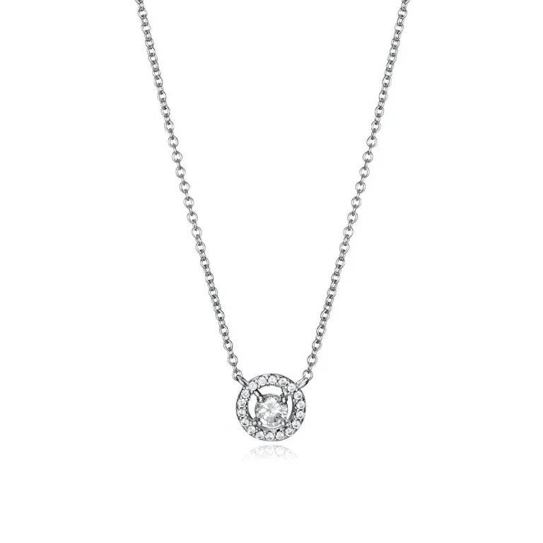 Elegante Classic Silver Necklace with Zircons 13013C000-30