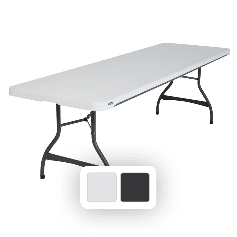 8' Commercial Grade Folding Table, White Granite:- White Granite
