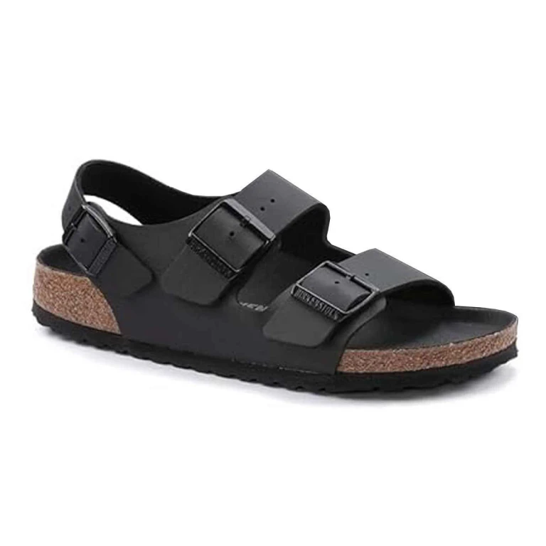 Milano Birko-Flor Triples Black Sandals