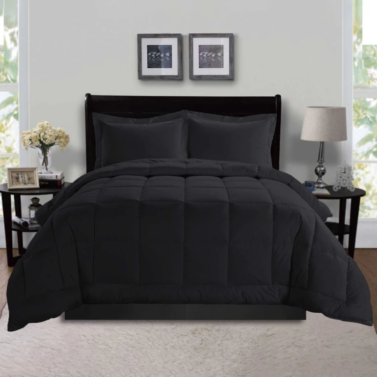 3-Piece Box Stitched Comforter & Shams - Duvet Insert with 4 Corner Tabs