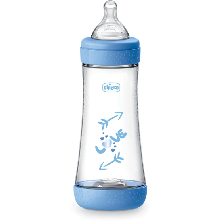 Perfect Silicone Feeding Bottle 300ml Blue 4m+