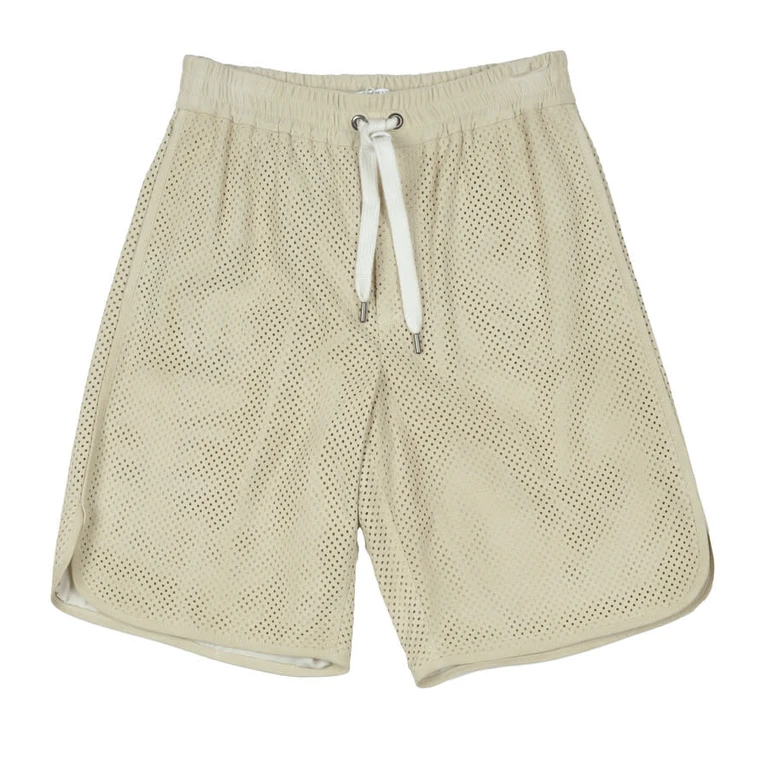 Winter White Leather Bermuda Shorts