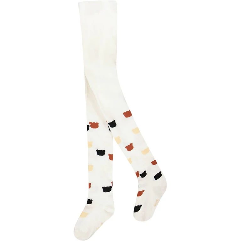 Knit Tights with Teddy Bear Pattern - Little Girl