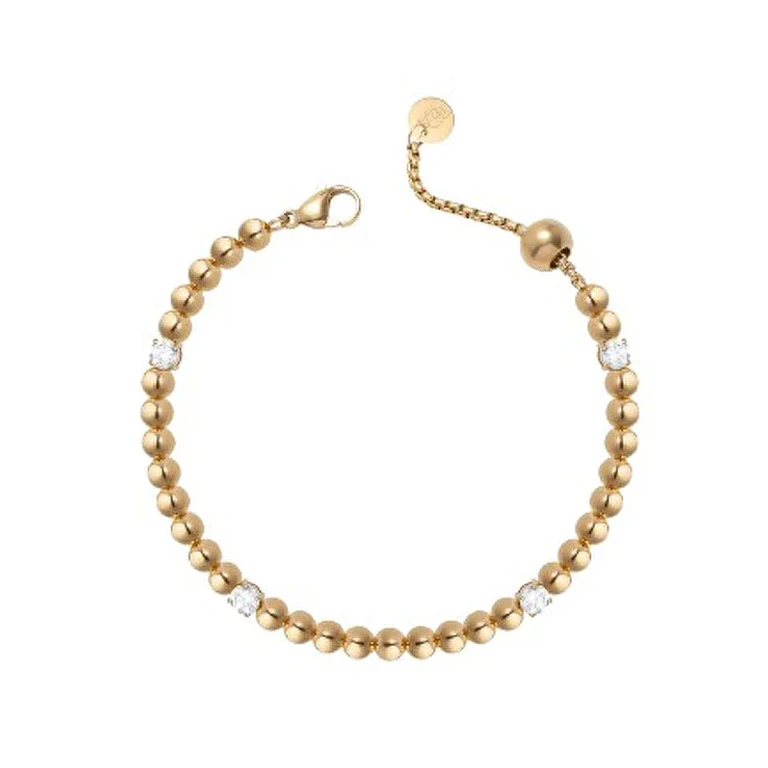 Liu Jo Gold-Plated Bracelet With Beads And Crystals Lj2983