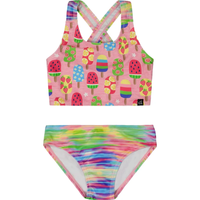 Multicolored Printed Two-Piece Swimsuit - Little Girl