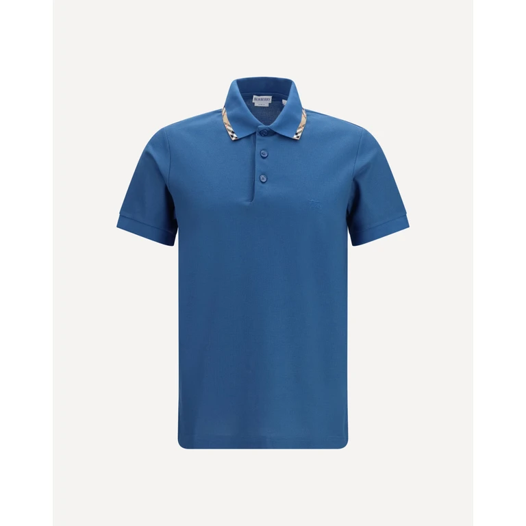 Cotton Polo with Check trims Male M