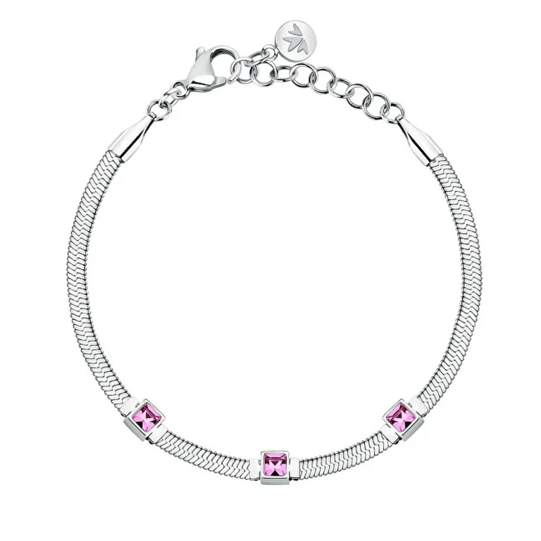 Steel Bracelet with Fuchsia Crystals Hadek Gioia Savy33