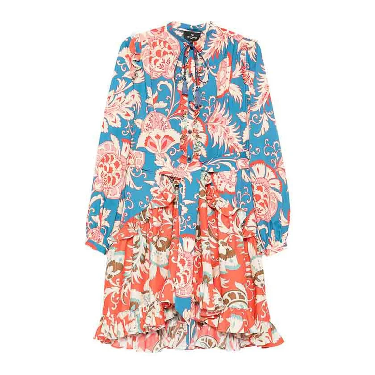 Robe mini à volants imprimé floral
