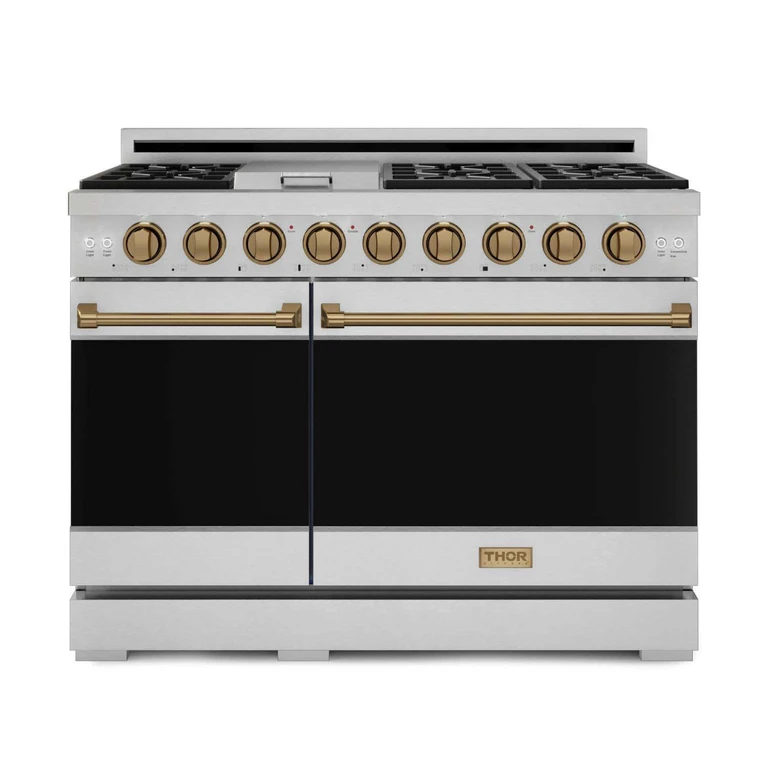 Thor Gordon Ramsay Series 48-Inch Professional Gas Range w/ Pro-Style Knobs - Stainless Steel:- Stainless Steel