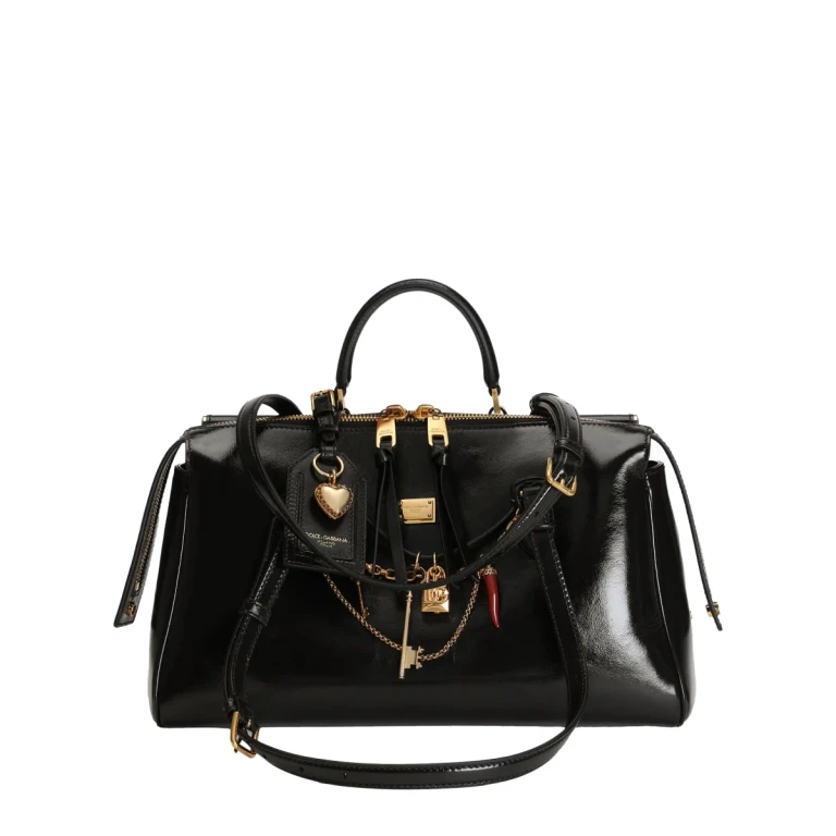Victory Black Leather Shoulder Bag